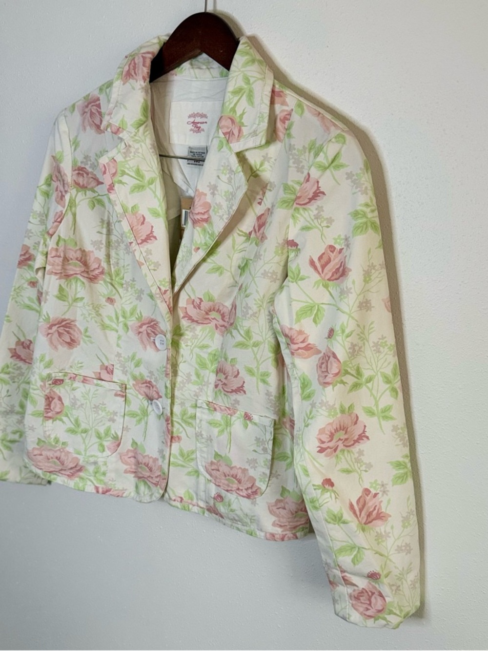 American Rag Floral Blazer Jacket NWT Medium Pink Rose Cottagecore - Picture 6 of 11
